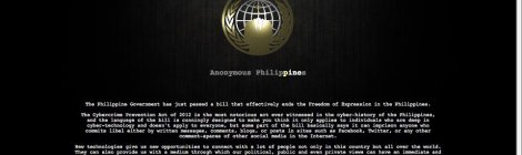 Anonymous reaction to Cybercrime Prevention Act of 2012
